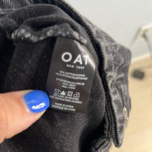 NWT OAT New York Black Denim Button Front Skirt - Picture 7 of 7